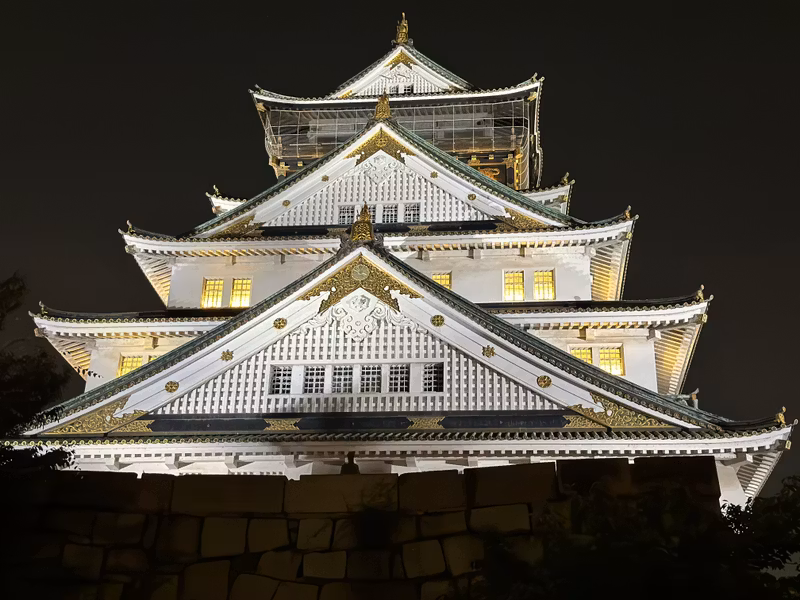 Osaka Private Tour - Mainkeep tower_night view