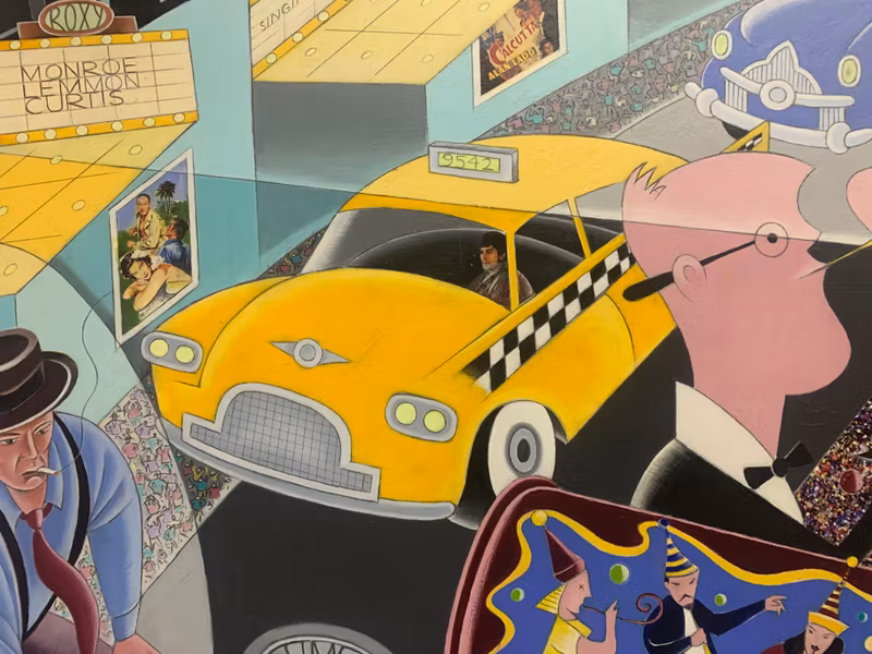 New York Private Tour - Murals retracing Times Square's history