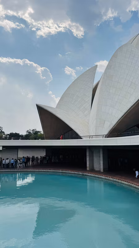 Delhi Private Tour - When architecture meets its own reflection — the Lotus Temple in perfect harmony with the water.
