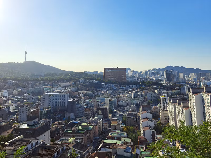 Seoul Private Tour - a view from the top of the hill