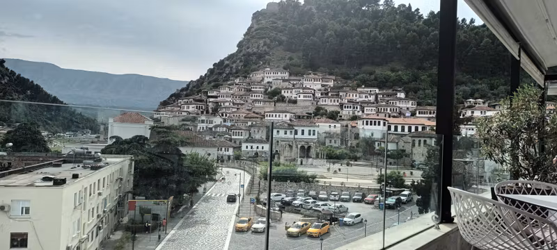 Berat Private Tour - View of the Mangalem neighborhood and the Medieval