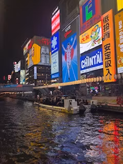 Osaka Private Tour - Dotonbori bridge and canal from north