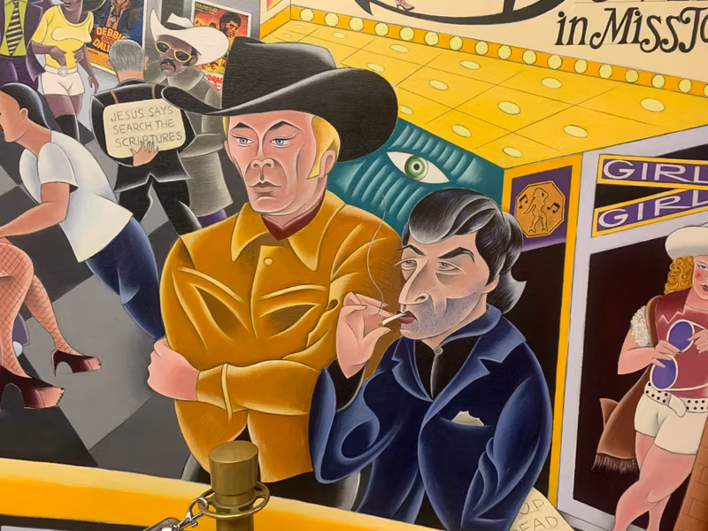 New York Private Tour - Murals retracing Times Square's history