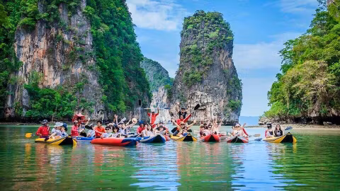 Discovery PhangNga National Park with Thai traditional longtail boatcover image