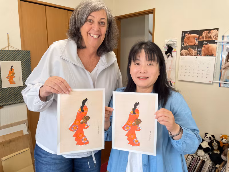 Tokyo Private Tour - You can bring your Ukiyoe after workshop.