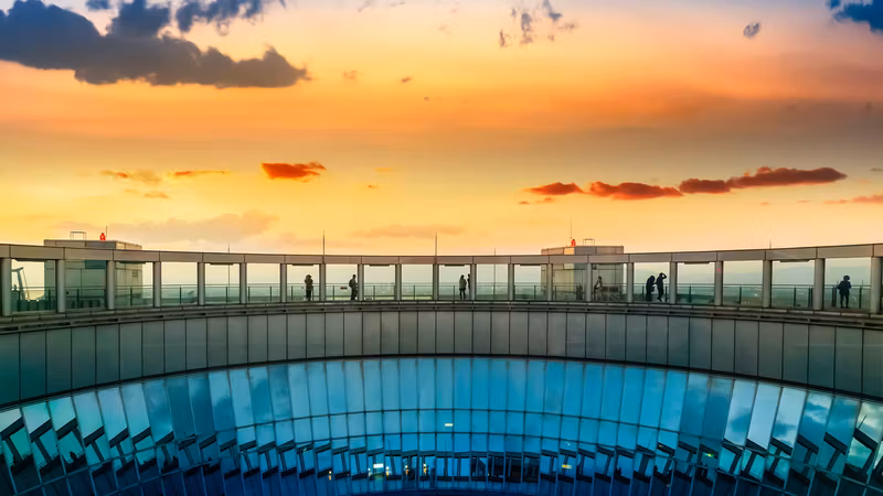 Osaka Private Tour - Sunset view from Umeda Sky building.