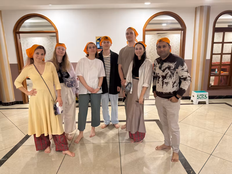 Delhi Private Tour - Me with the group in Sikh Temple.