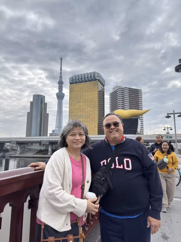 Tokyo Private Tour - Asahi Building and Tokyo Skytree background
