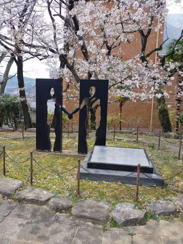 Nagasaki Private Tour - The Turkey statue with Sakura(only in early spring