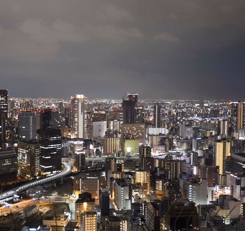 Osaka Private Tour - Night View from observatory deck of Sky Building