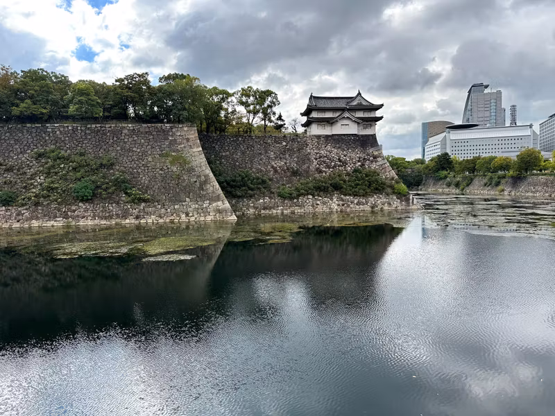 Osaka Private Tour - Yagura and stone wall and moat