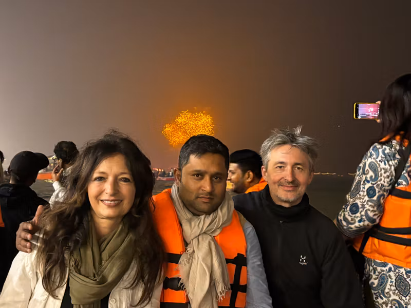 Delhi Private Tour - Me with the clients in Varanasi.