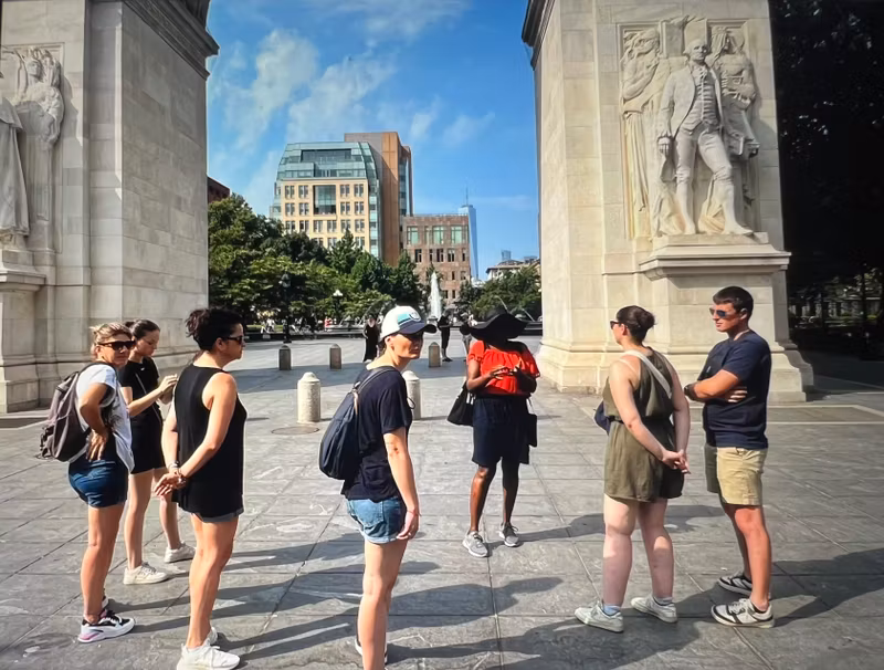 New York Private Tour - Our tour guide Sylvie with visitors in Greenwich Village NYC