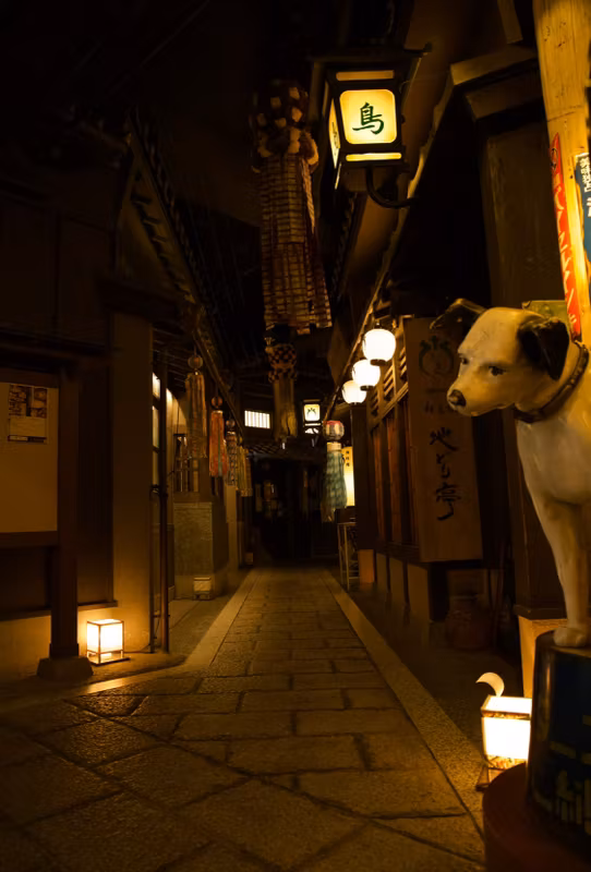 Osaka Private Tour - Nostalgic alleyway beneath Umeda Sky Building