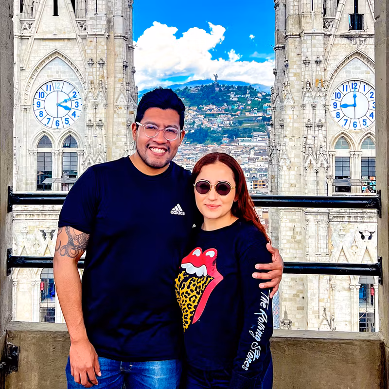 Quito Private Tour - Couple in towers of the Basilica